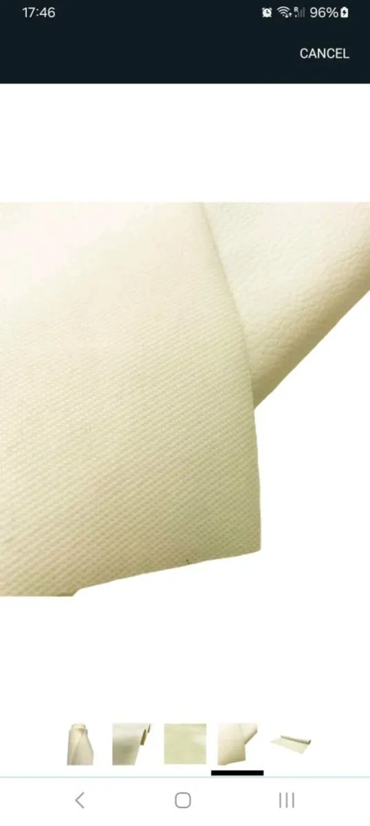 Cream faux leather fabric - Image 3