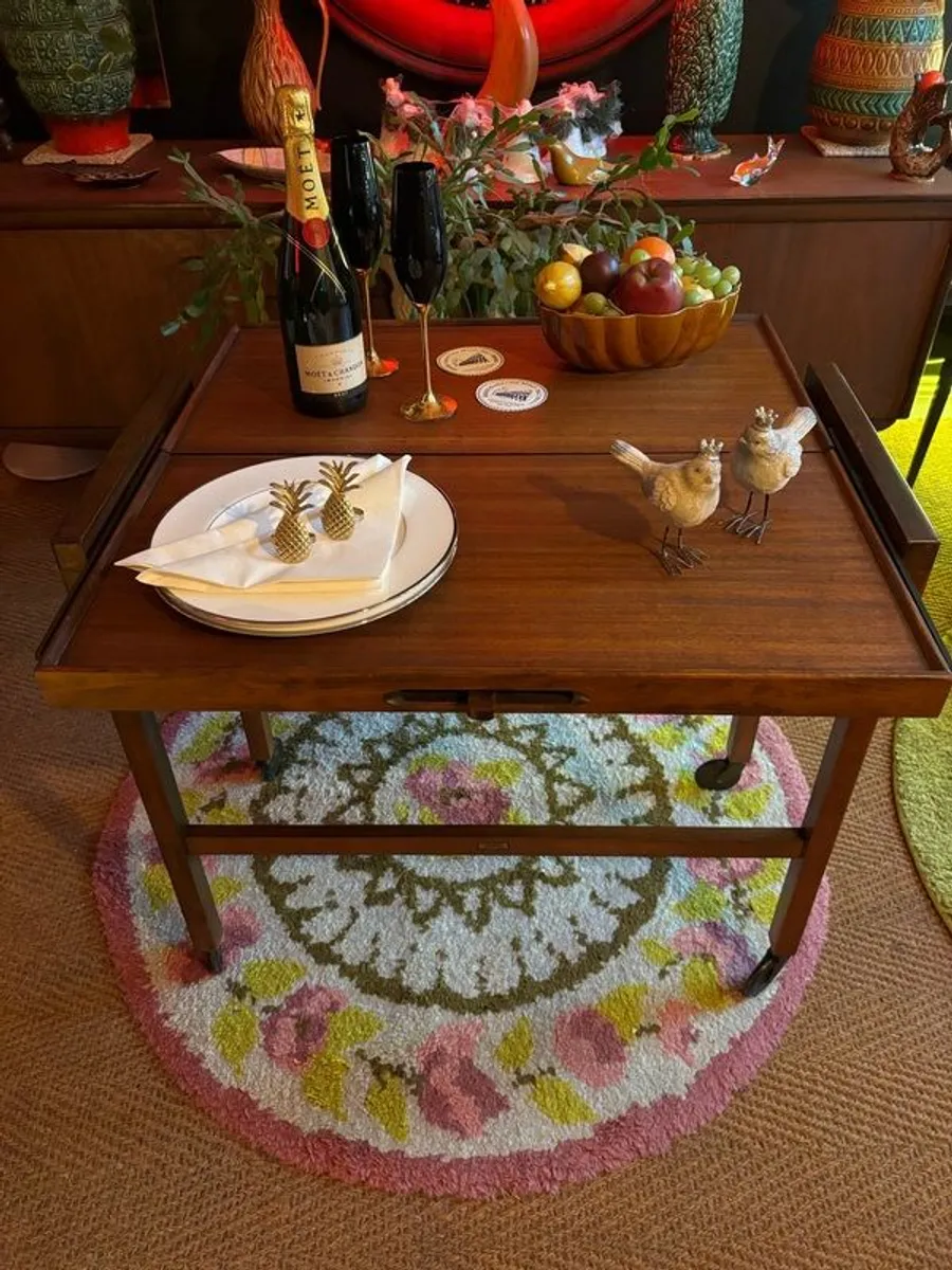 Mid century Metamorphic drinks/serving trolley - Image 4