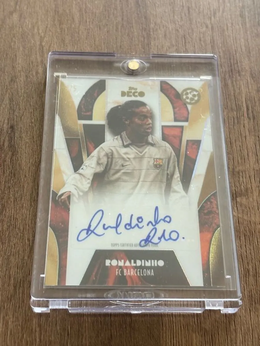 Topps Deco RONALDINHO AUTO 4/5 Super Short Print Barcelona - Image 2
