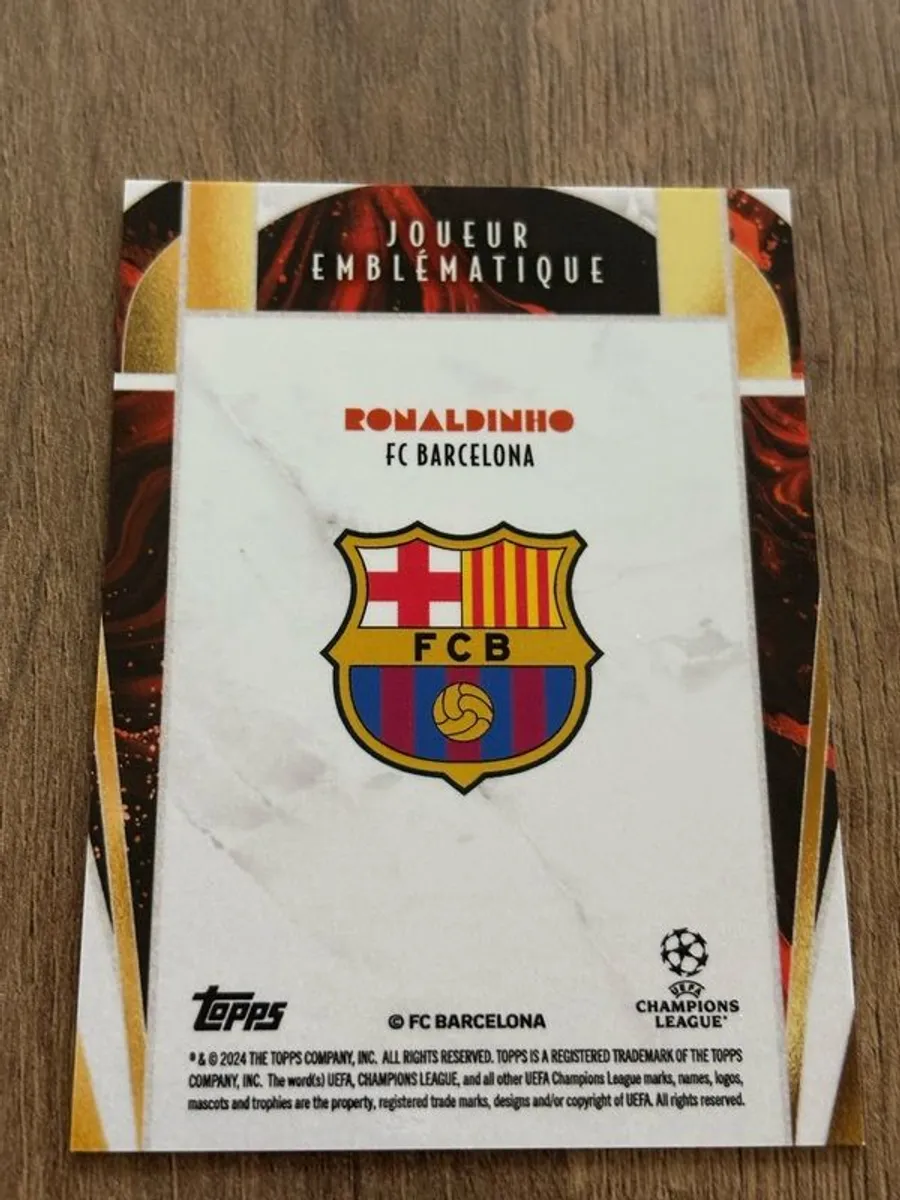 Topps Deco RONALDINHO AUTO 4/5 Super Short Print Barcelona - Image 4