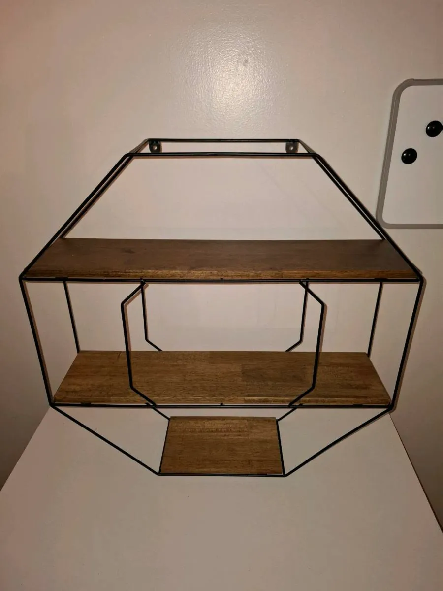 Kate and Laurel Lintz Octagon Floating Wall Shelf - Image 2