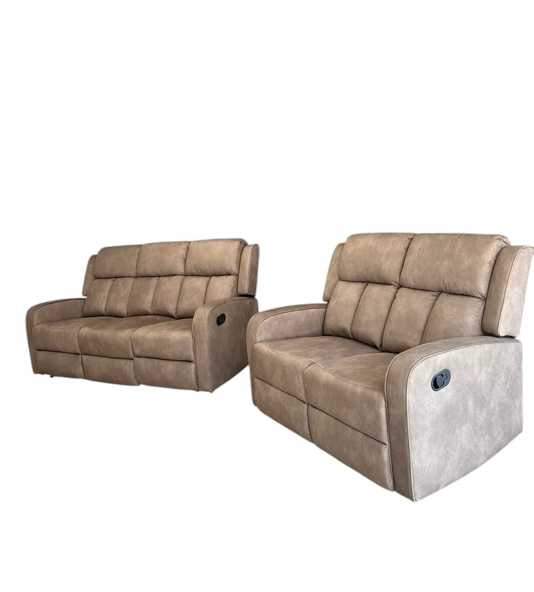 Taupe 3 seater & 2 seater reclining sofa set - Image 2