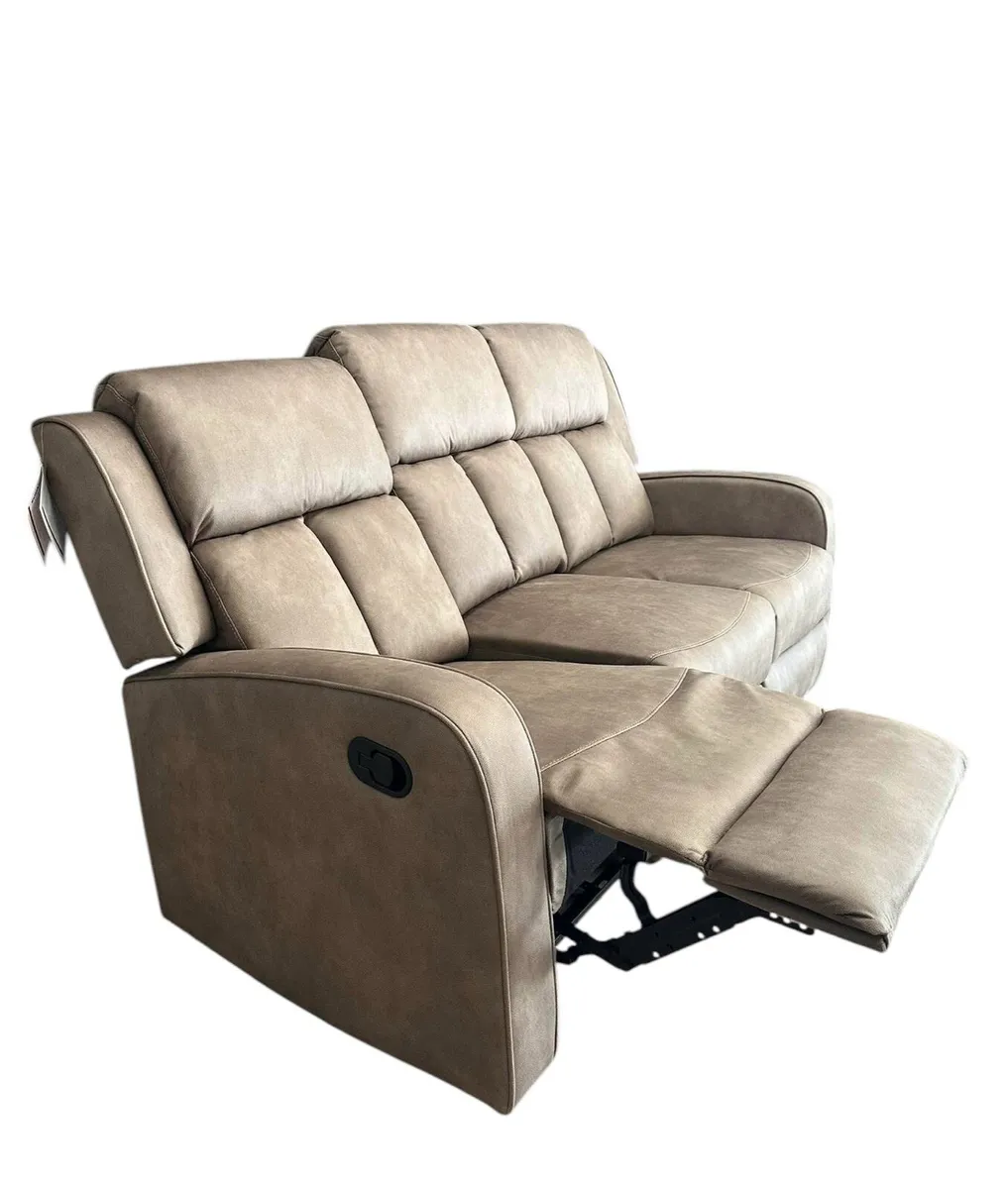 Taupe 3 seater & 2 seater reclining sofa set - Image 3