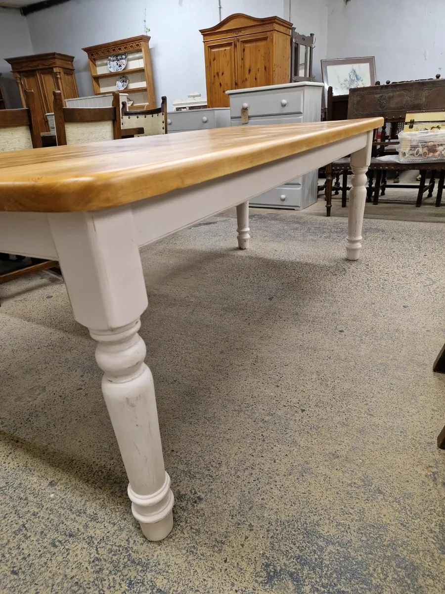 7ft long vintage farmhouse kitchen table - Image 3