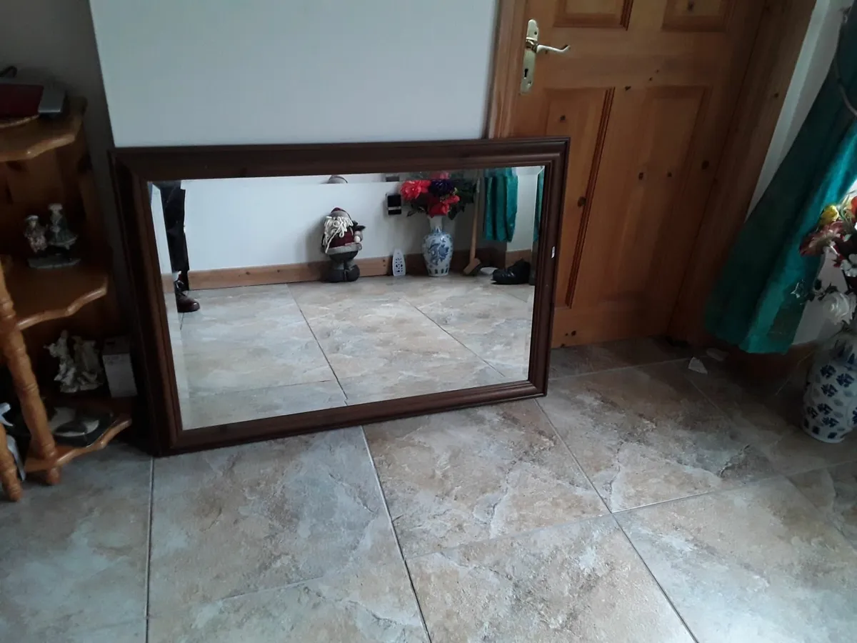 As new extremely heavy large beveled mirror - Image 1