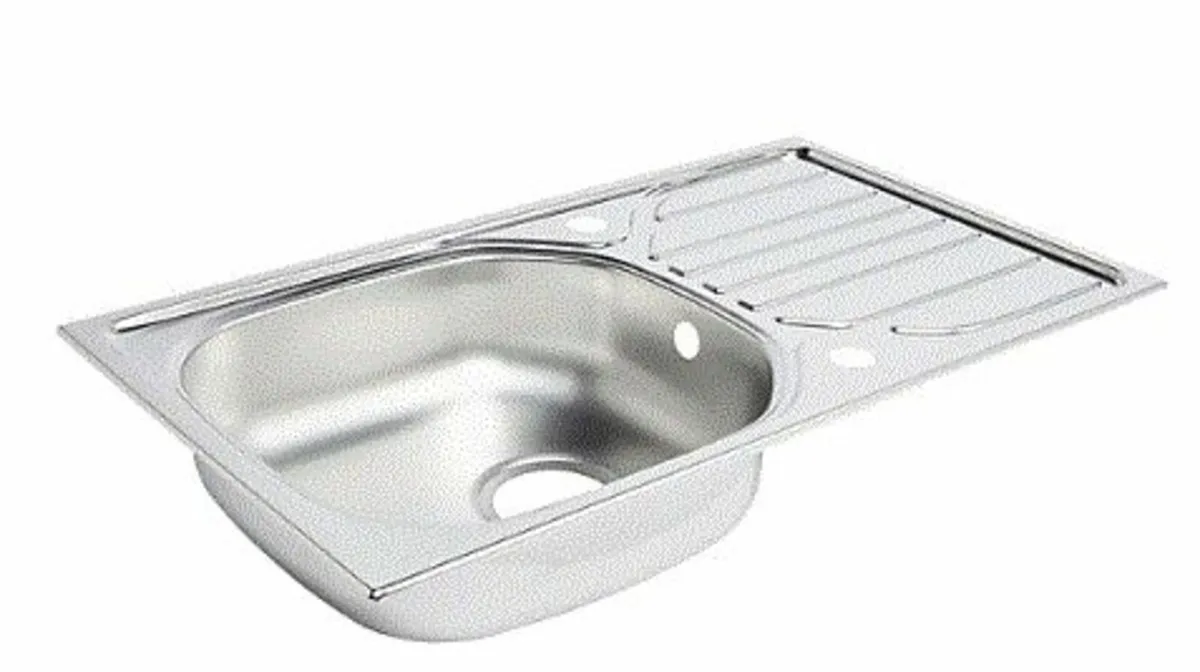 1 Bowl Sink & Drainer: 435 x 760mm - BRAND NEW - Image 1