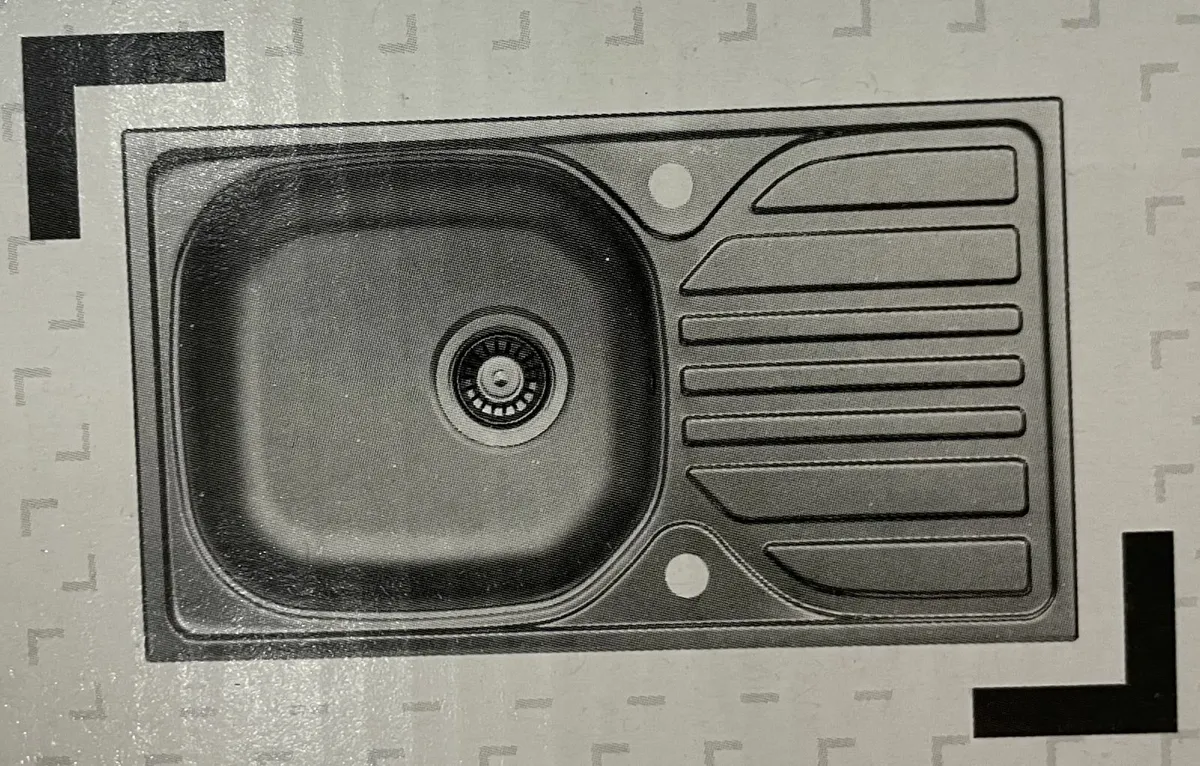 1 Bowl Sink & Drainer: 435 x 760mm - BRAND NEW - Image 3