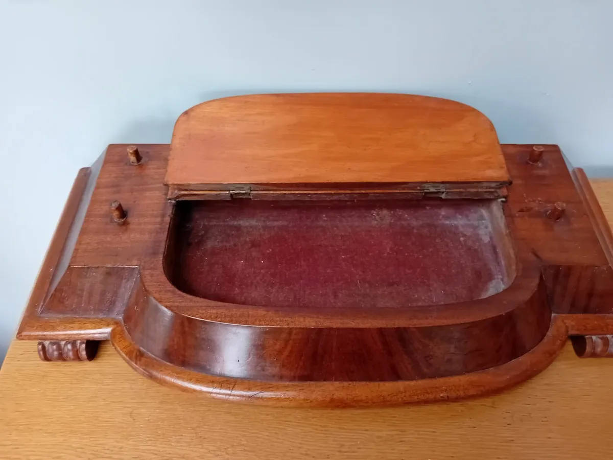 Antique rosewood mirror and jewellery box - Image 1