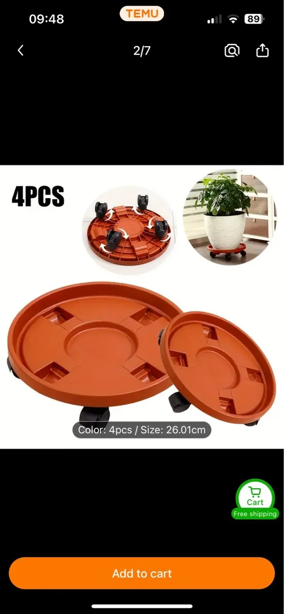 Plant Pot coaster on wheels X4 - Image 3