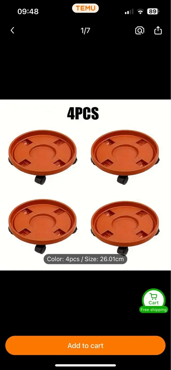 Plant Pot coaster on wheels X4 - Image 4