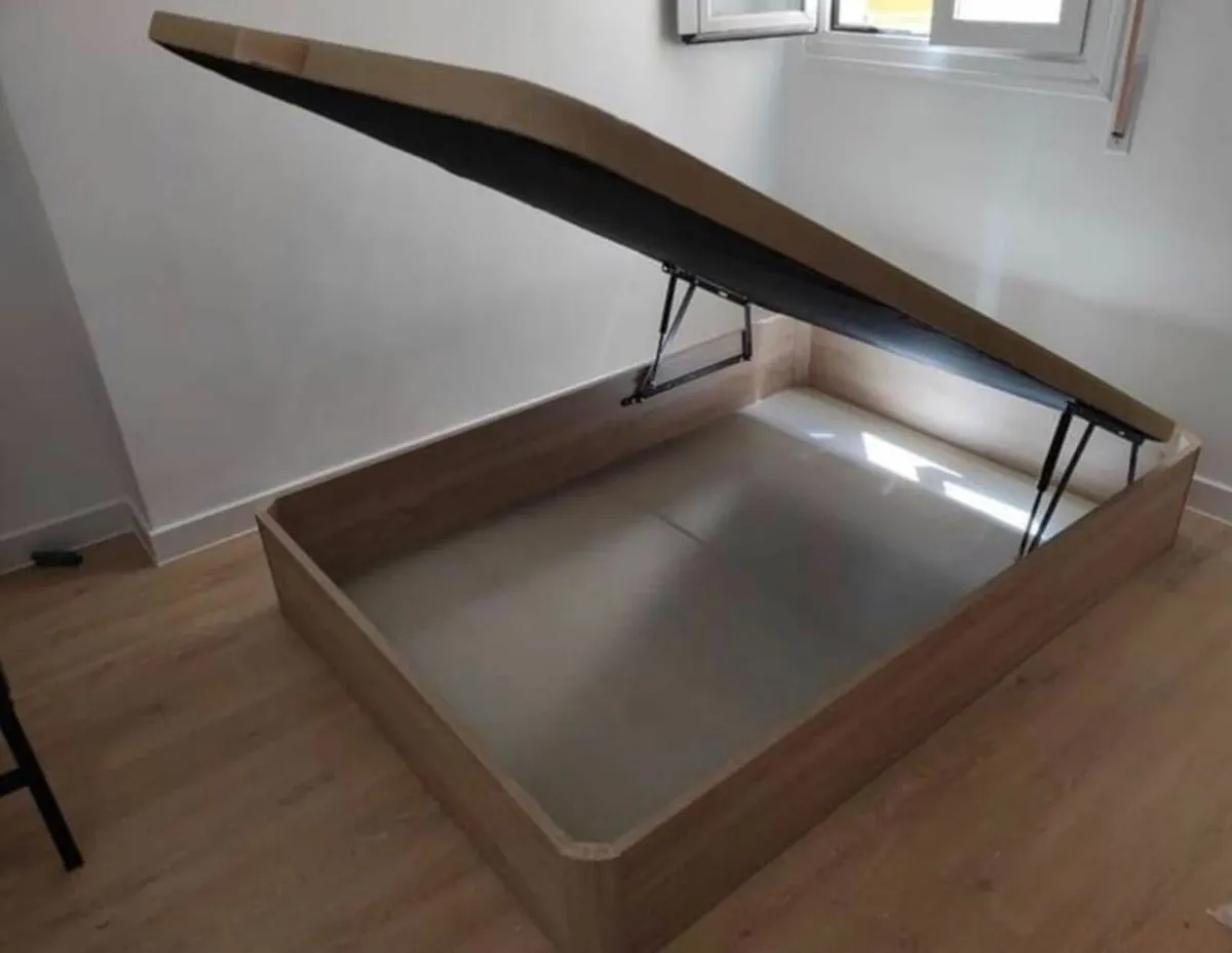 Oak Ottoman Storage Bed - Double - Image 4