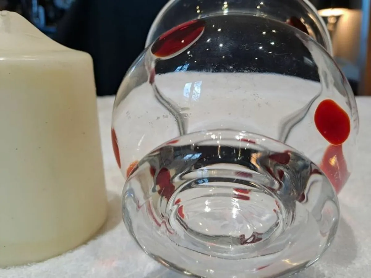 Vintage glass vase polka dot - Image 4