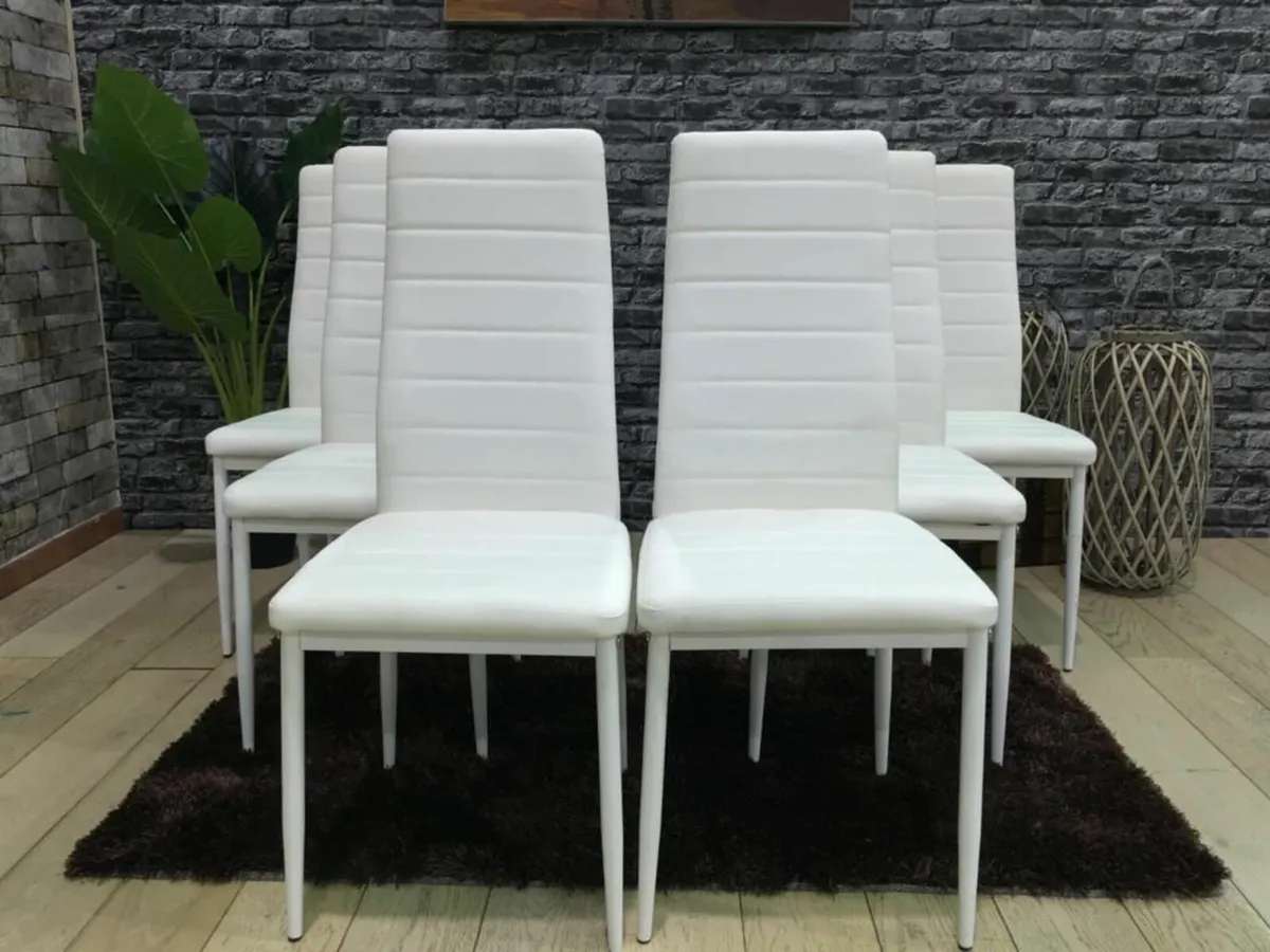 Glass dining table set with 6 chairs Free Delivery - Image 2