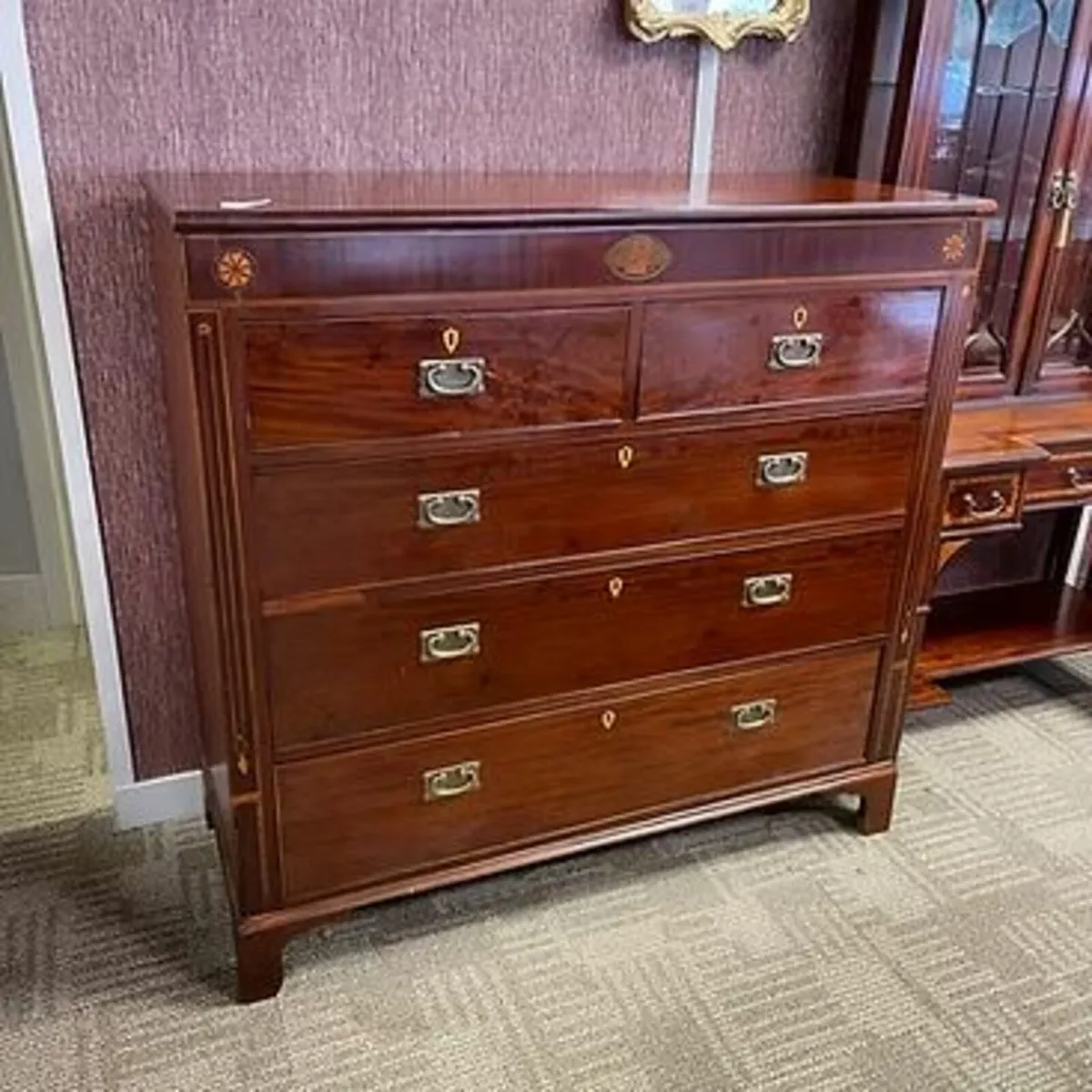 Superb Edwardian, large, chest of drawers. Enclose