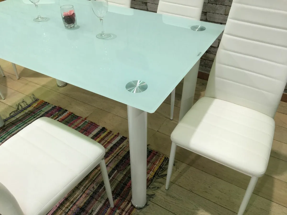 Glass dining table set with 6 chairs Free Delivery - Image 3