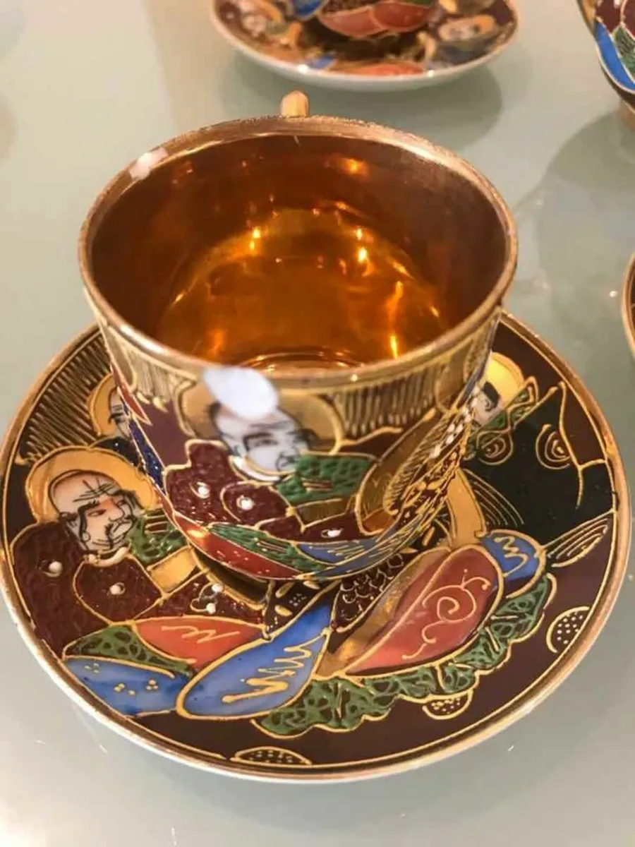 Vintage Japanese genuine Samurai porcelain teaset - Image 2