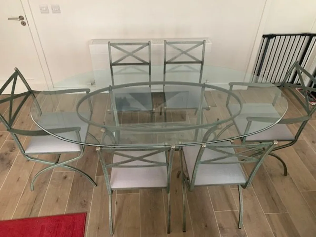 Glass Table and 6 chairs - Image 1