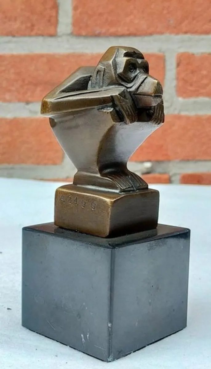 Art-Deco Monkey - Bronze, Marble (Signed) - Image 2