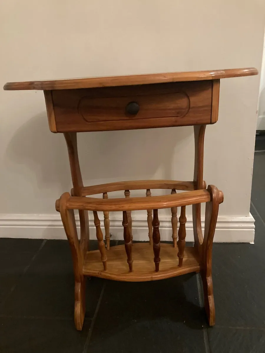 Unique solid wood magazine table - Image 1