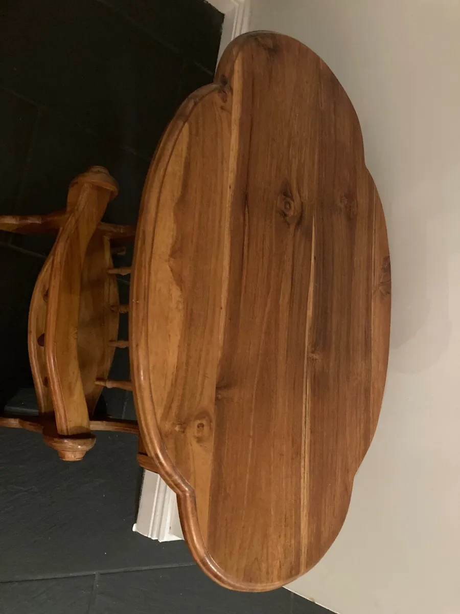 Unique solid wood magazine table - Image 2