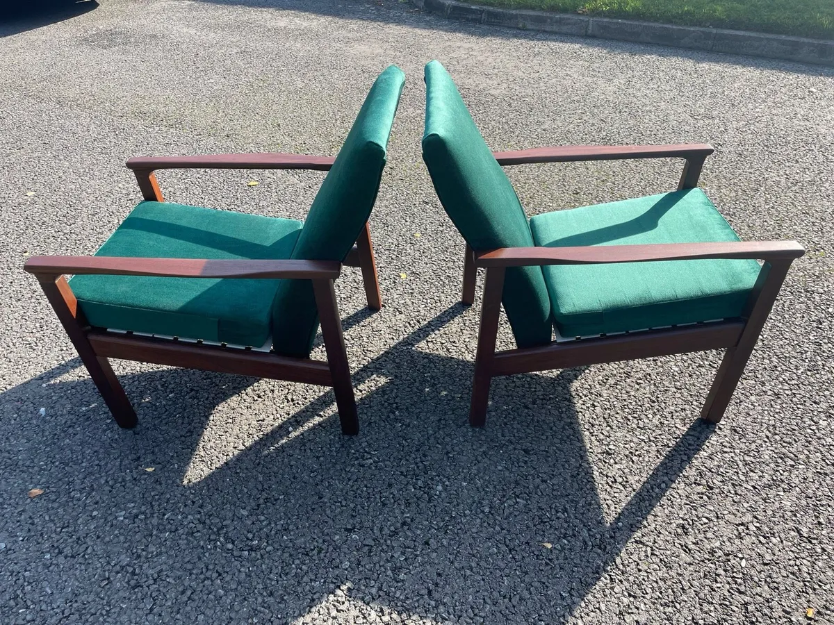 Retro Vintage mid-century rosewood chairs X2 c1970 - Image 1