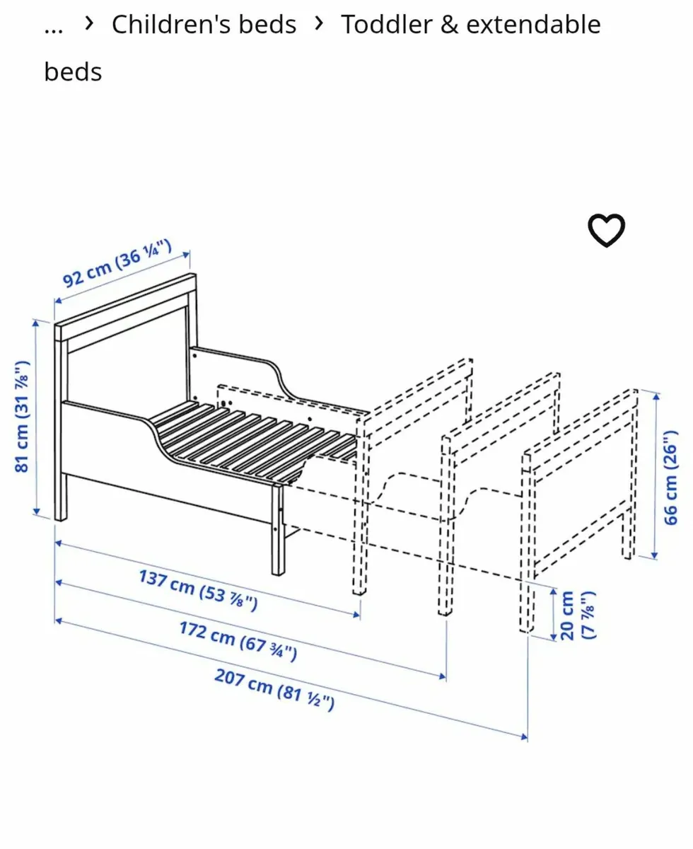 Ikea Sundvik toddler to single bed + mattress - Image 2