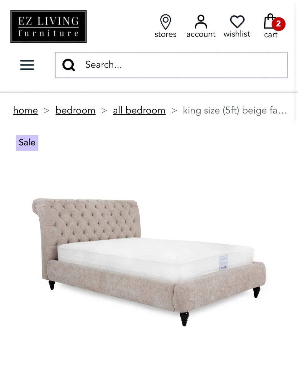 Indulge Light Teal 5ft Bed Frame ONO - Image 2