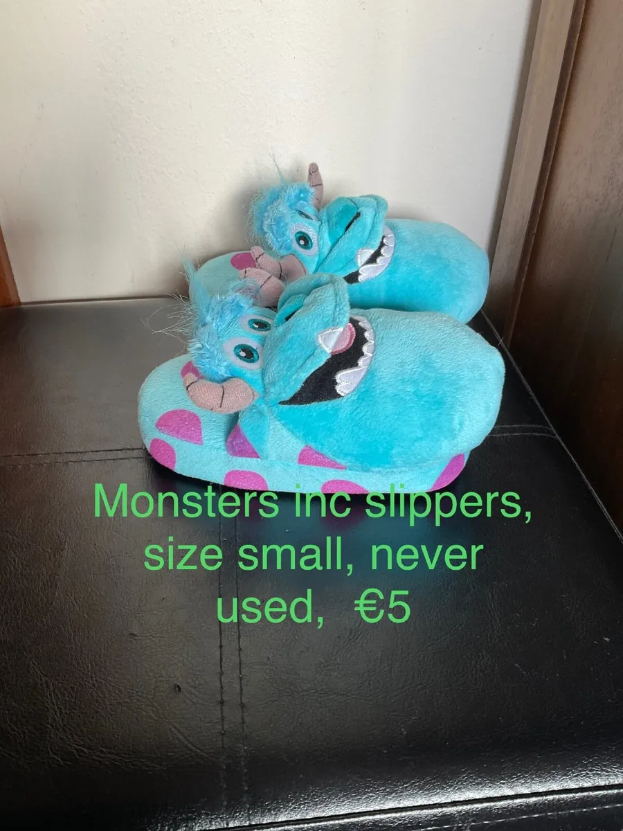 Monster slippers, size small, never worn