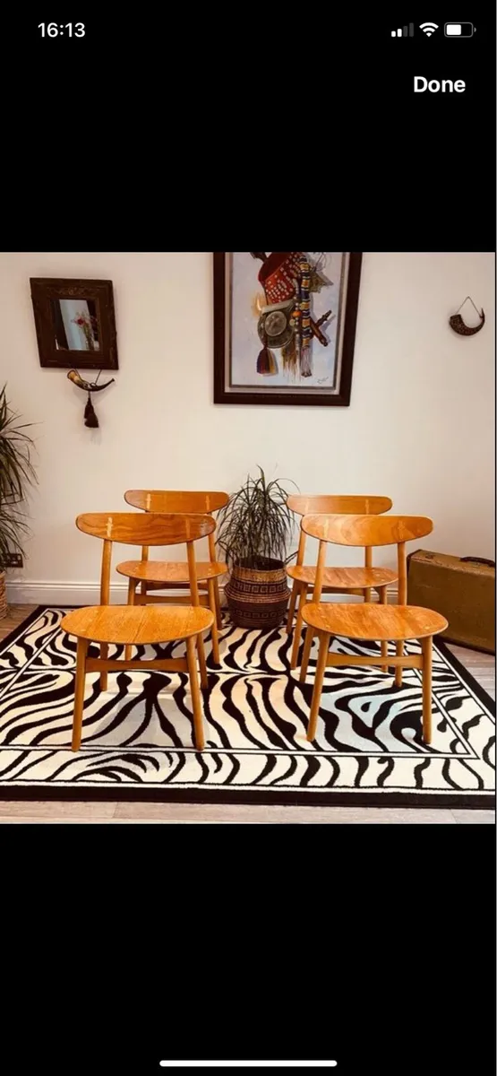 Mid Century Danish Dining Chairs x 4 - Image 1