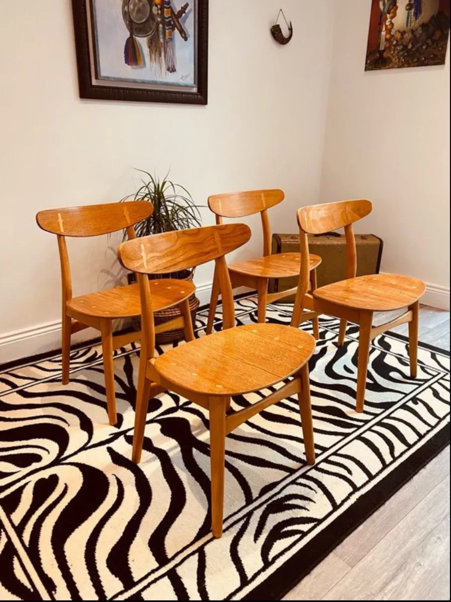 Mid Century Danish Dining Chairs x 4 - Image 2
