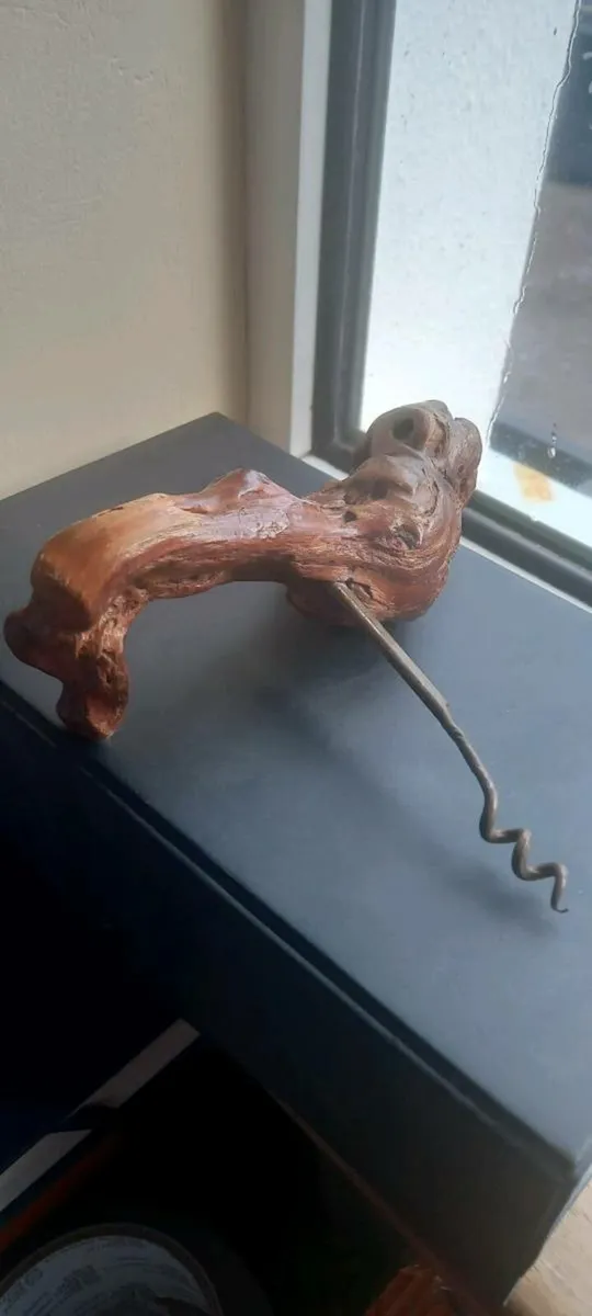 Antique French stamped Burlwood Corkscrew - Image 3
