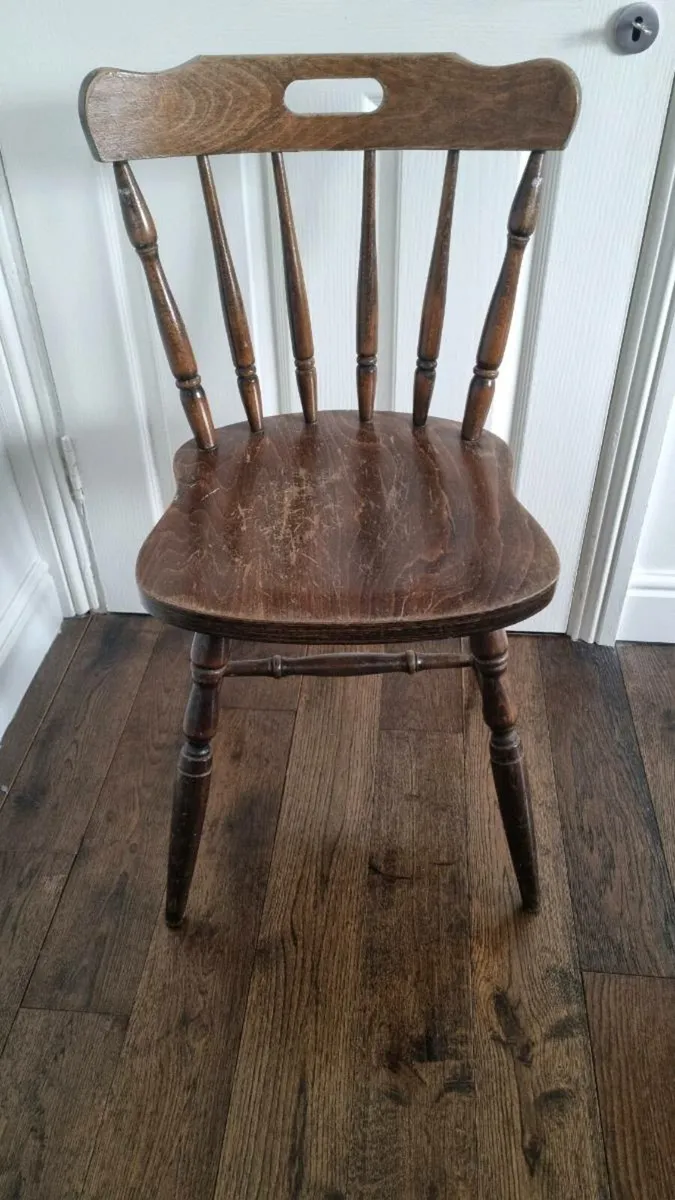 Two Vintage Spindle Back Chairs - Image 1