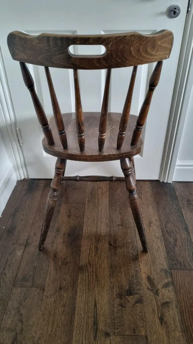 Two Vintage Spindle Back Chairs - Image 3