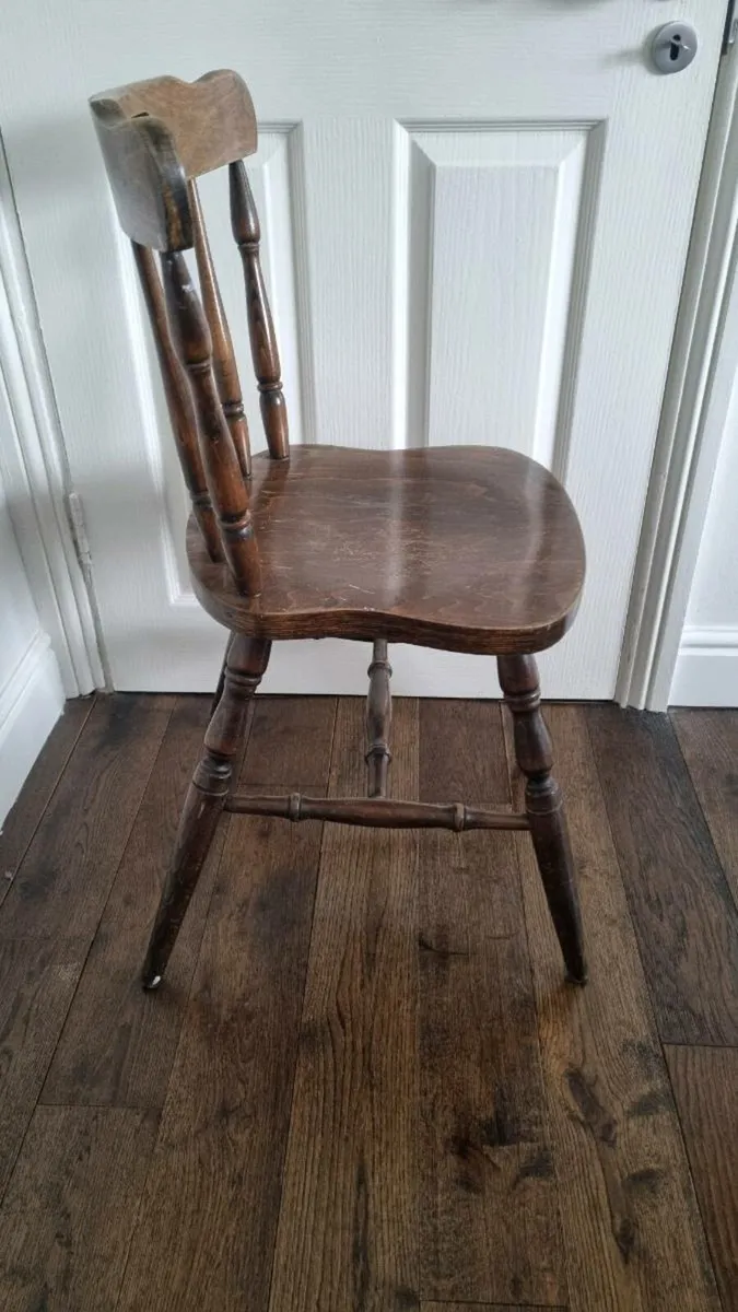 Two Vintage Spindle Back Chairs - Image 4
