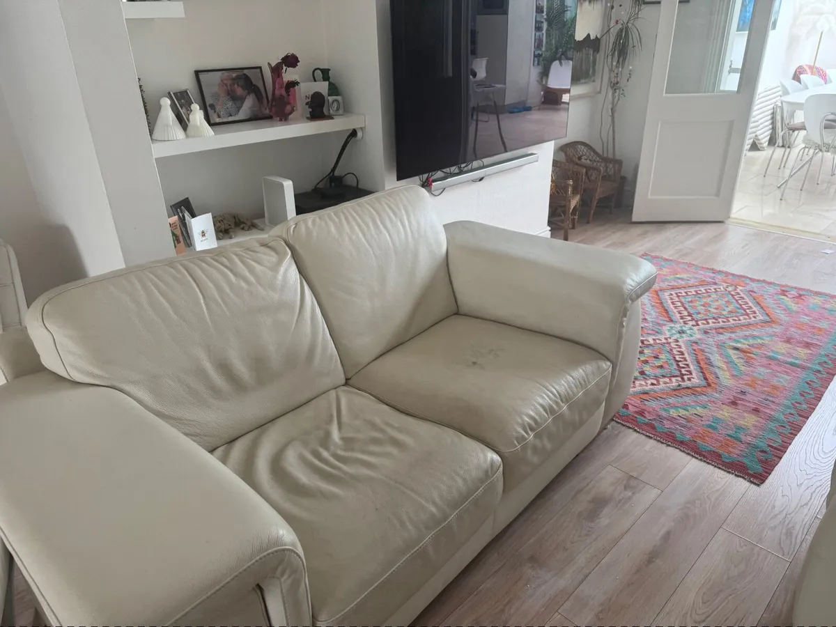 FREE White Leather sofa - Image 3