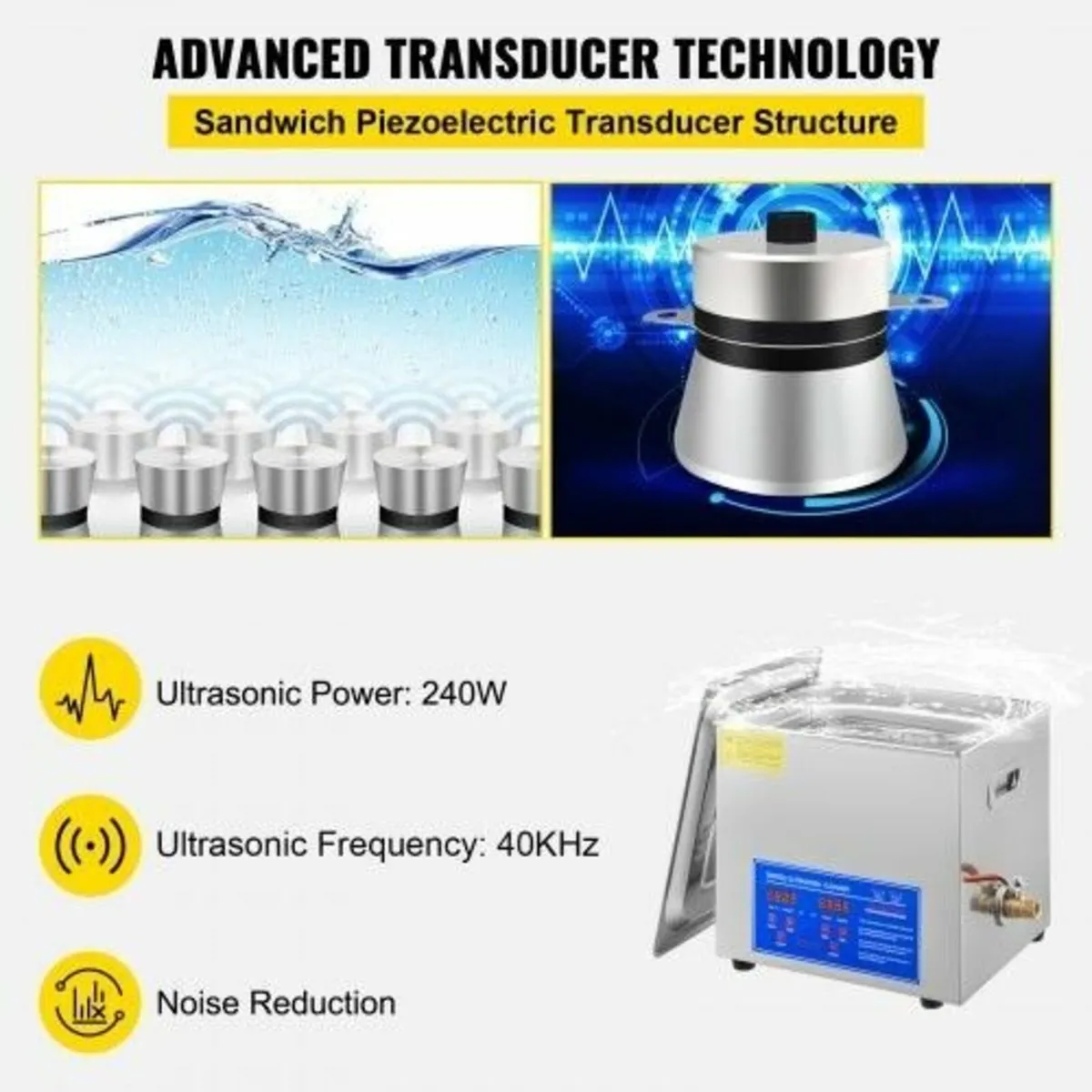 Digital Ultrasonic Jewellery Cleaner Bath Tank 10L - Image 3