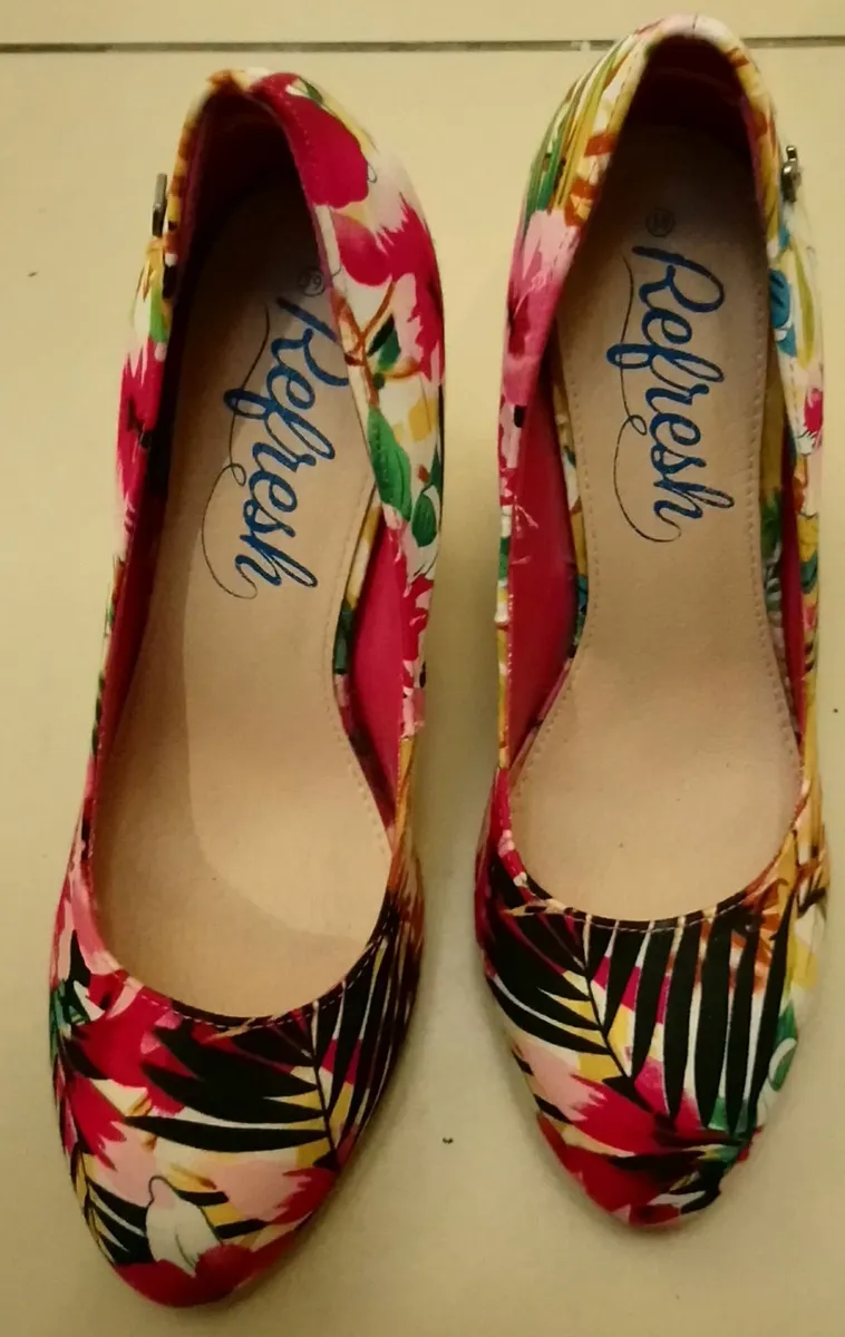 REFRESH - flowers high heels size UK6 EU39 - shoes - Image 3