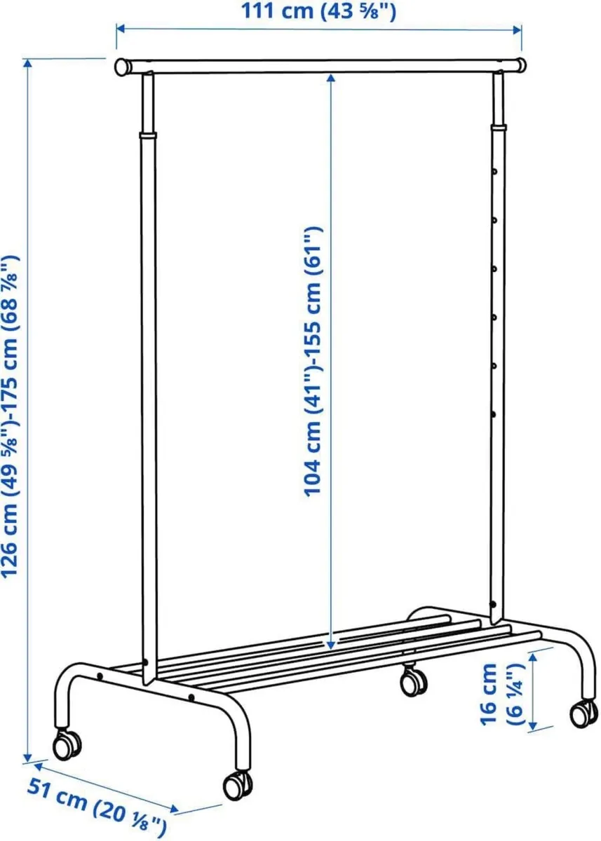 Clothes hanging on wheels rails - Image 3