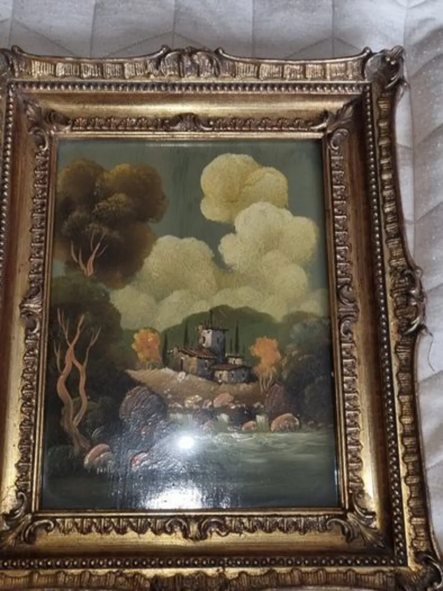 Old picture in a gold frame - Image 3