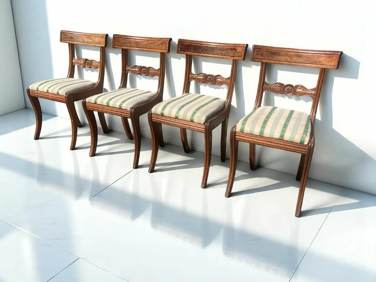 Antique Chairs x 4 - Regency - Image 3
