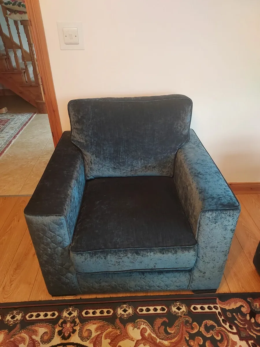 Couch, footstool & armchair - Image 2