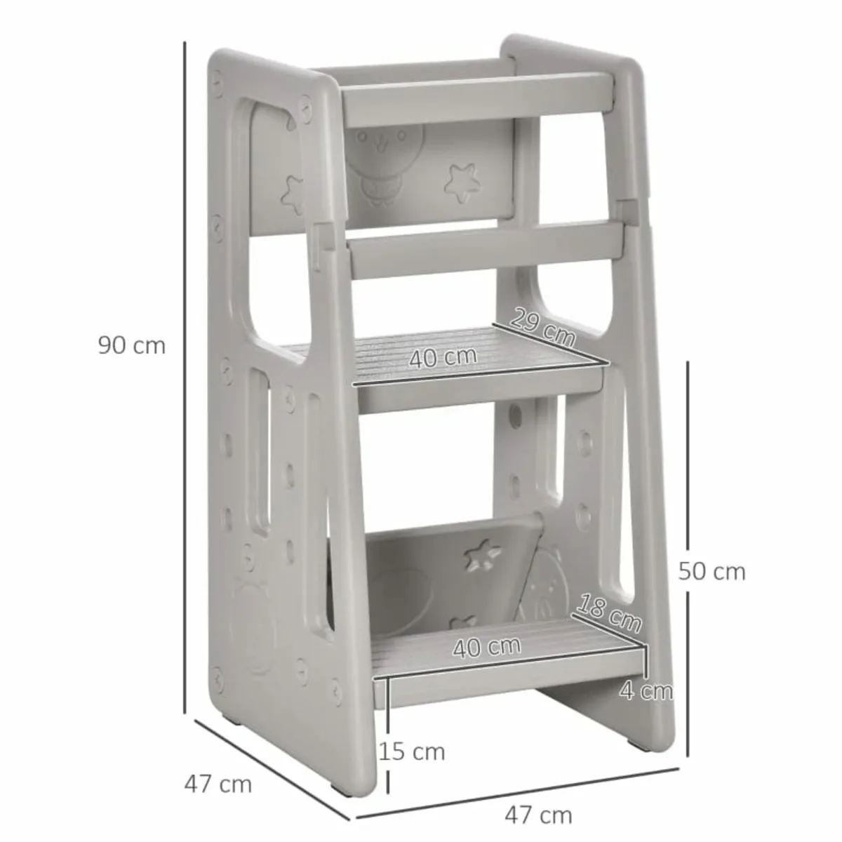 Kids Step Stool, with Adjustable Platform and Non- - Image 2