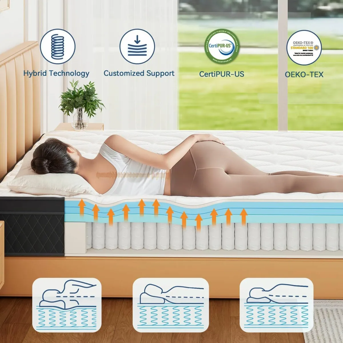 Double Mattress Memory Foam Medium Firm 120x190cm - Image 2