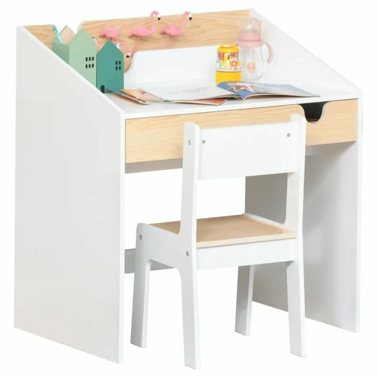 Kids Desk and Chair Set 2 Pieces Children Study Ta - Image 1