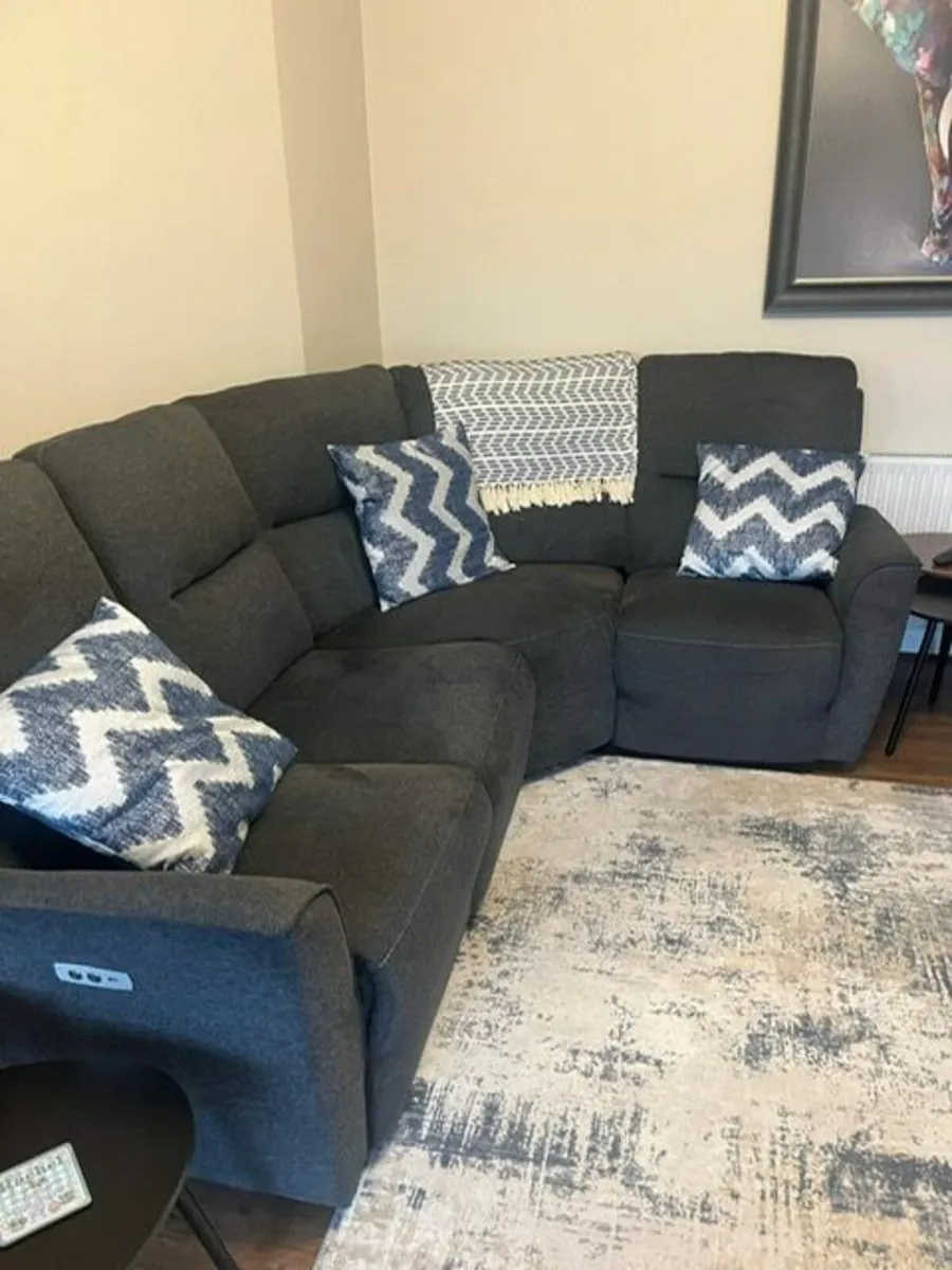 Electric recliner corner sofa and armchair - Image 1