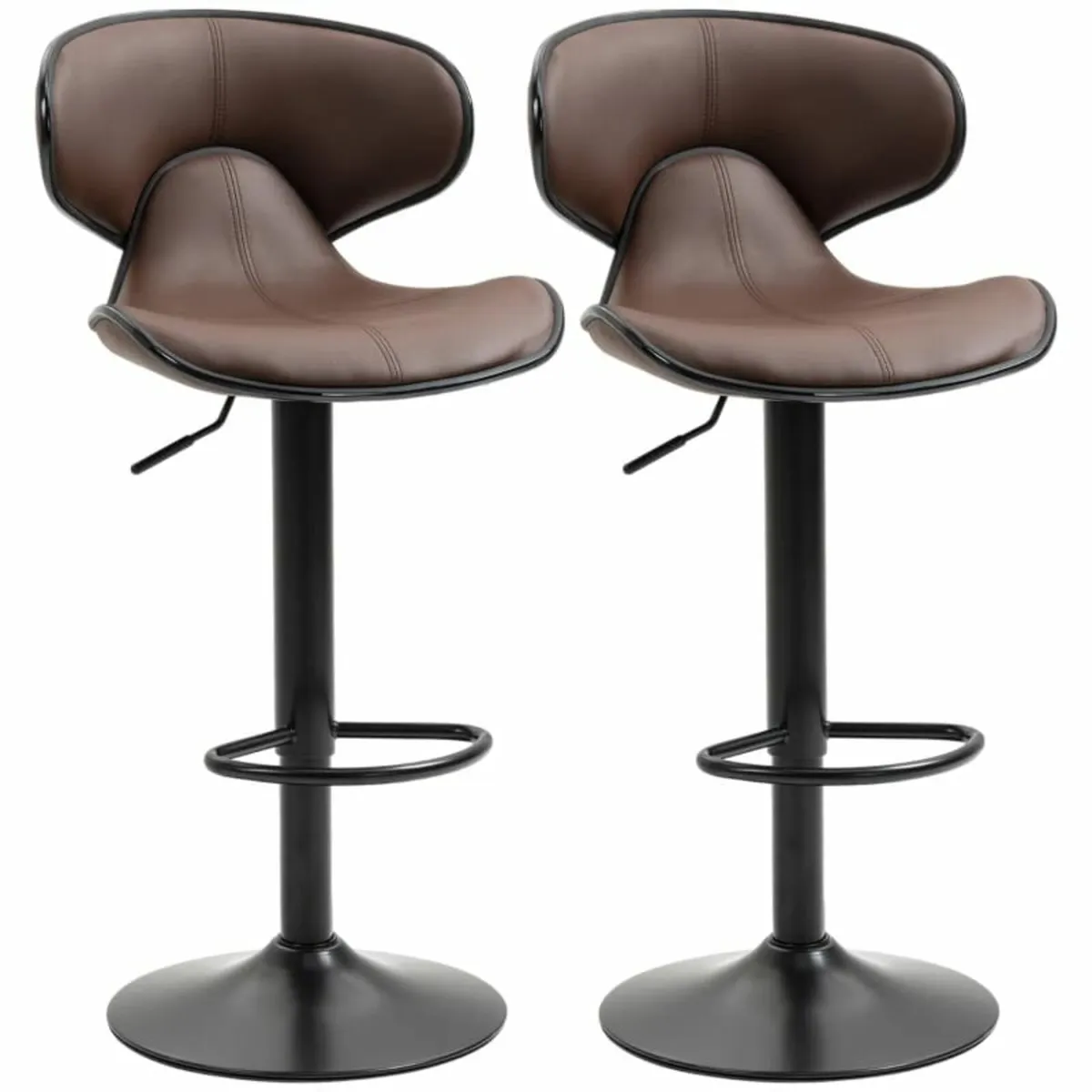 Adjustable Swivel Bar Stools Set of 2, Barstools w - Image 1