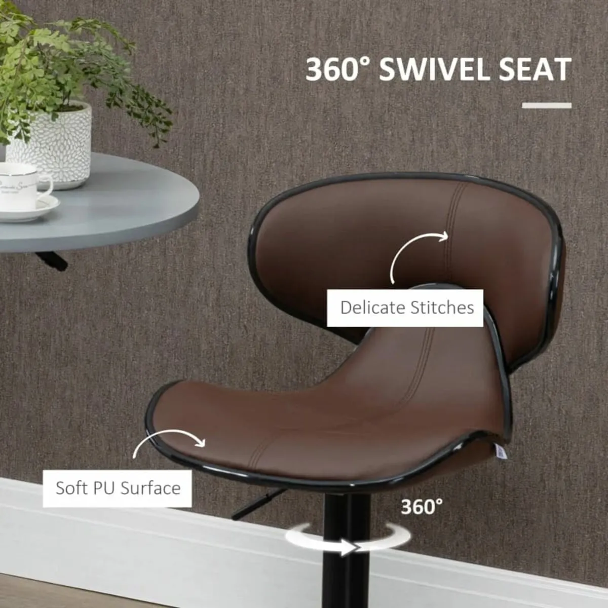 Adjustable Swivel Bar Stools Set of 2, Barstools w - Image 4