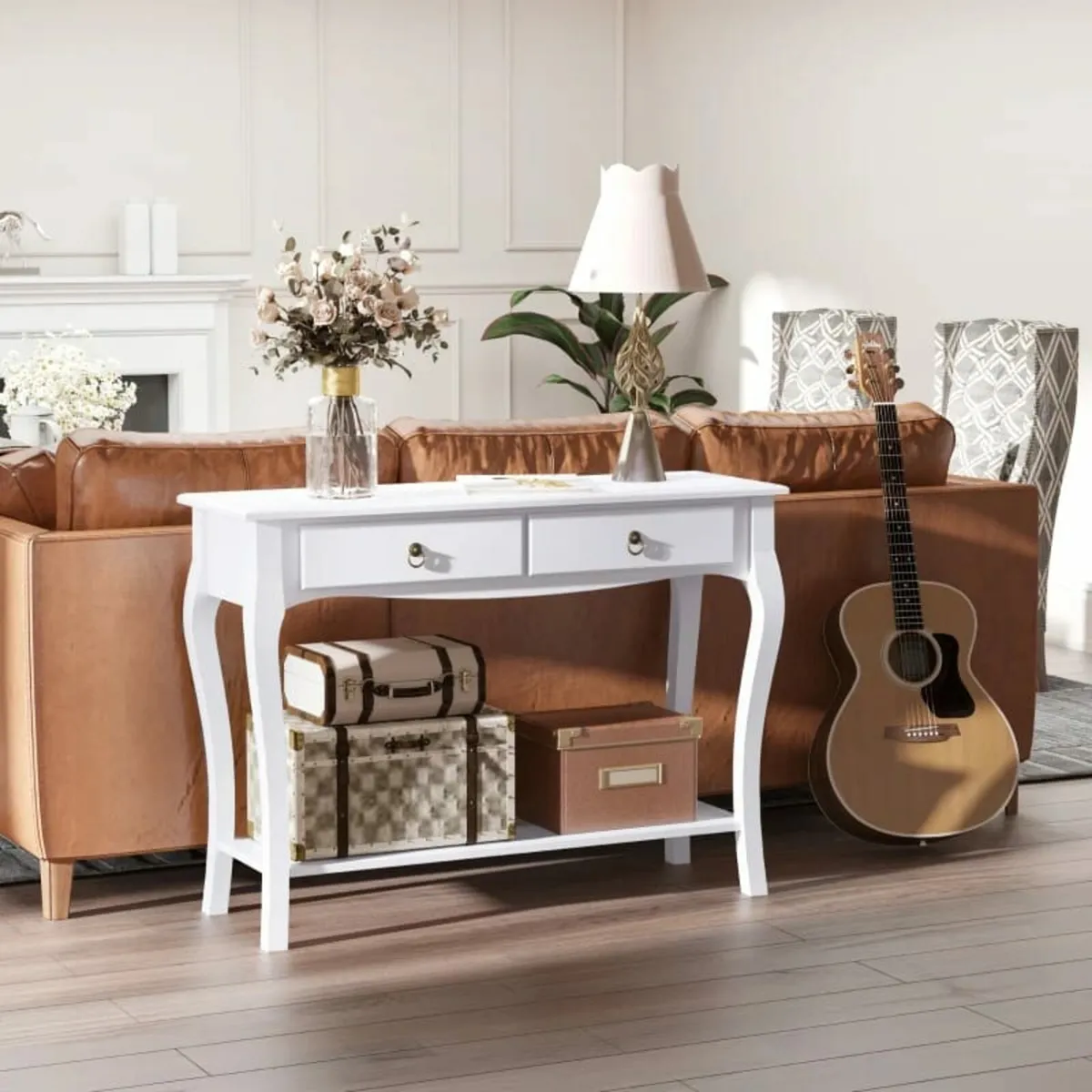 Console Table Modern Sofa Side Desk with Storage S - Image 2