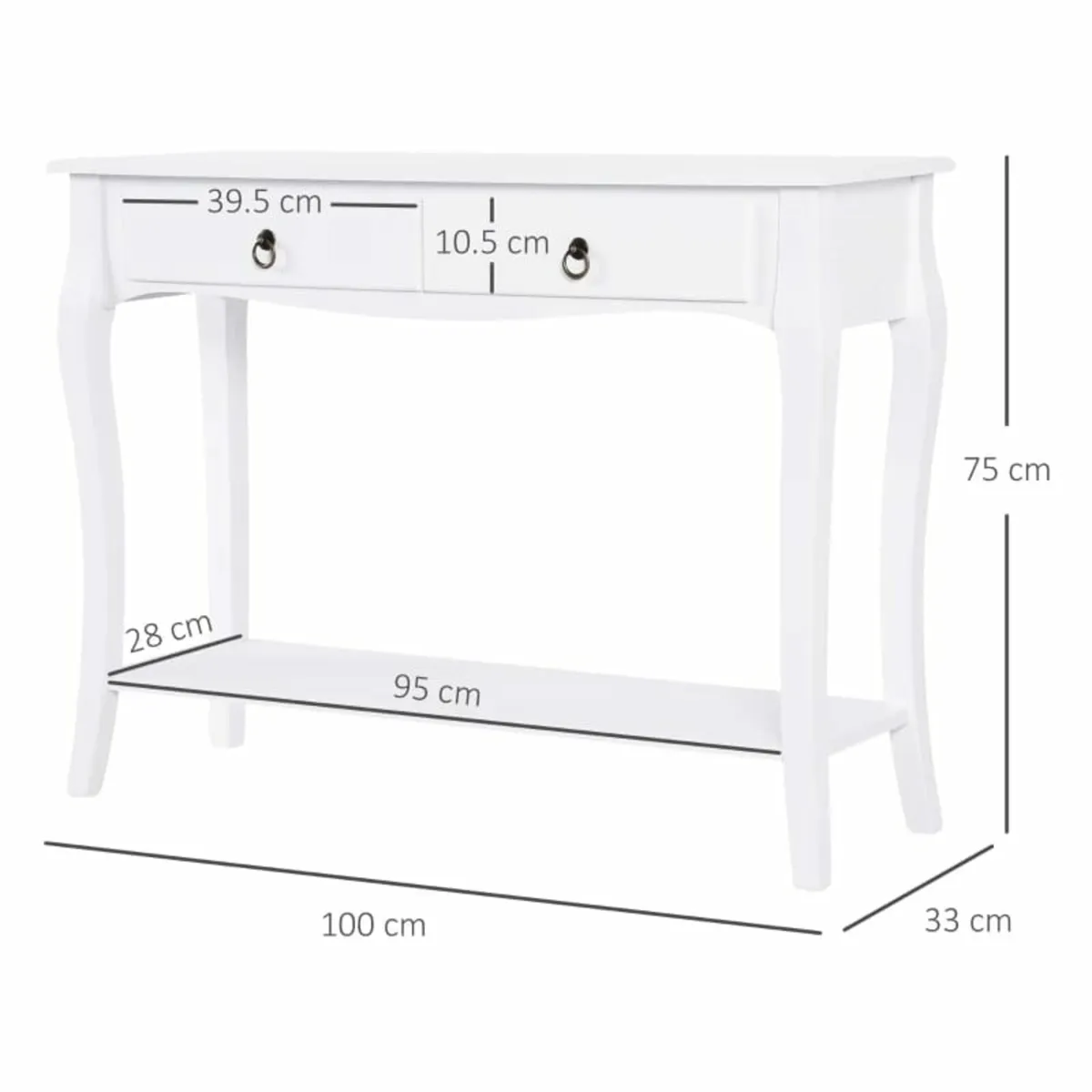 Console Table Modern Sofa Side Desk with Storage S - Image 3