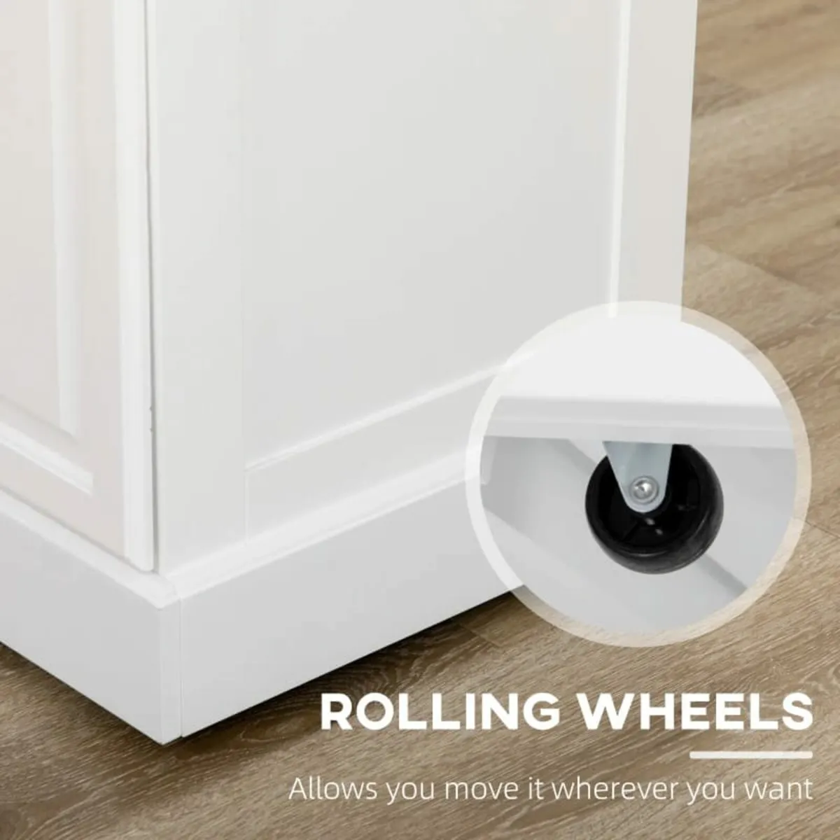 Kitchen Island with Storage Rolling Kitchen Servin - Image 3